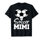 Soccer Mimi Heart Funny Heartfelt T-Shirt - Casual Everyday Wear Men Women