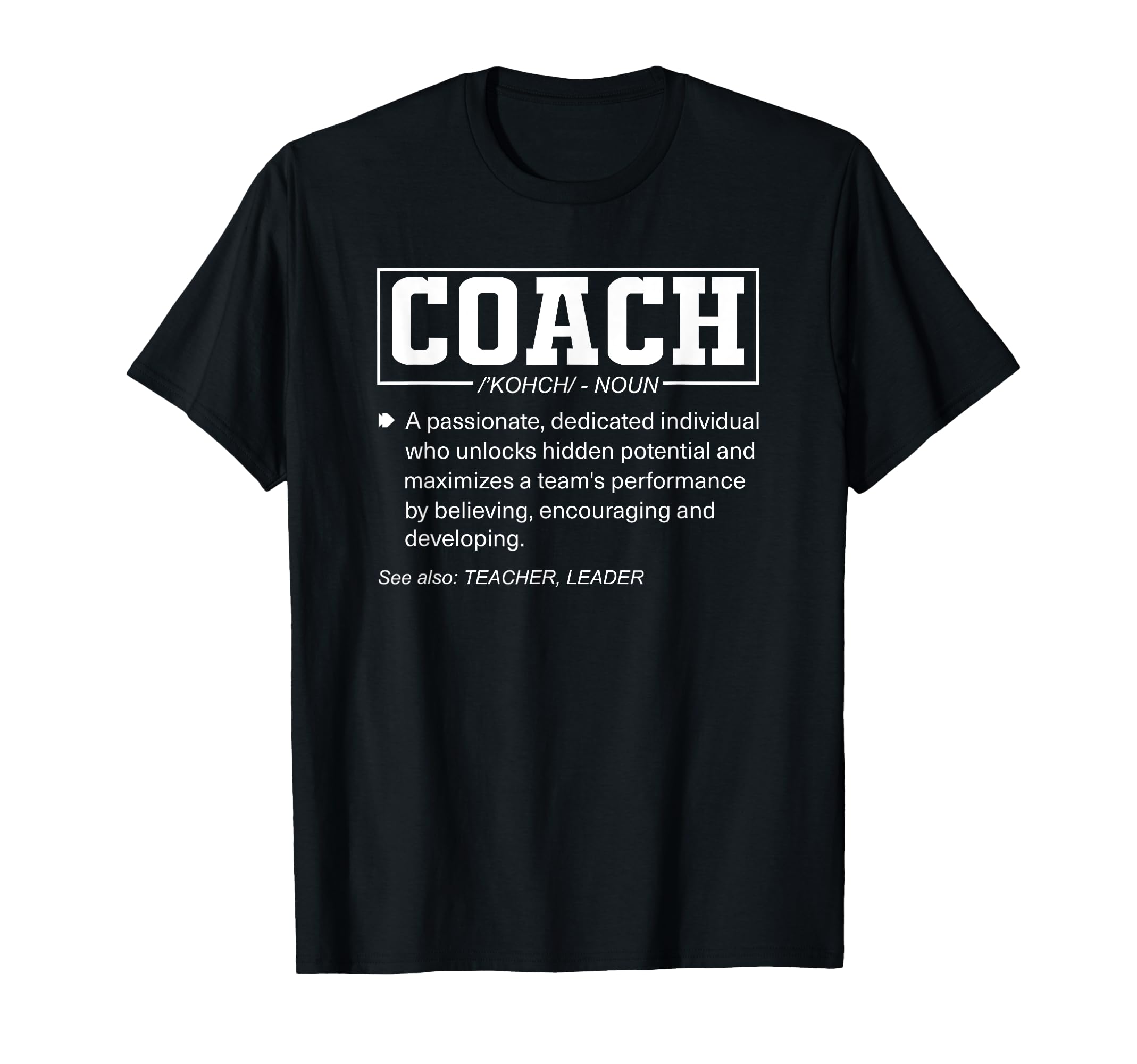 Coach Definition Funny Coachs Sports T-Shirt - Graphic Print Unisex
