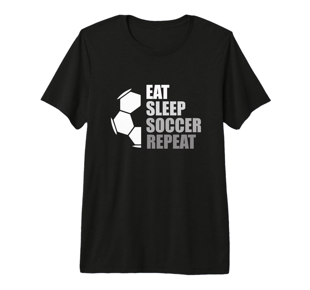 Eat Sleep Soccer Repeat Funny Soccer Tri T-Shirt - Unique Graphic Unisex
