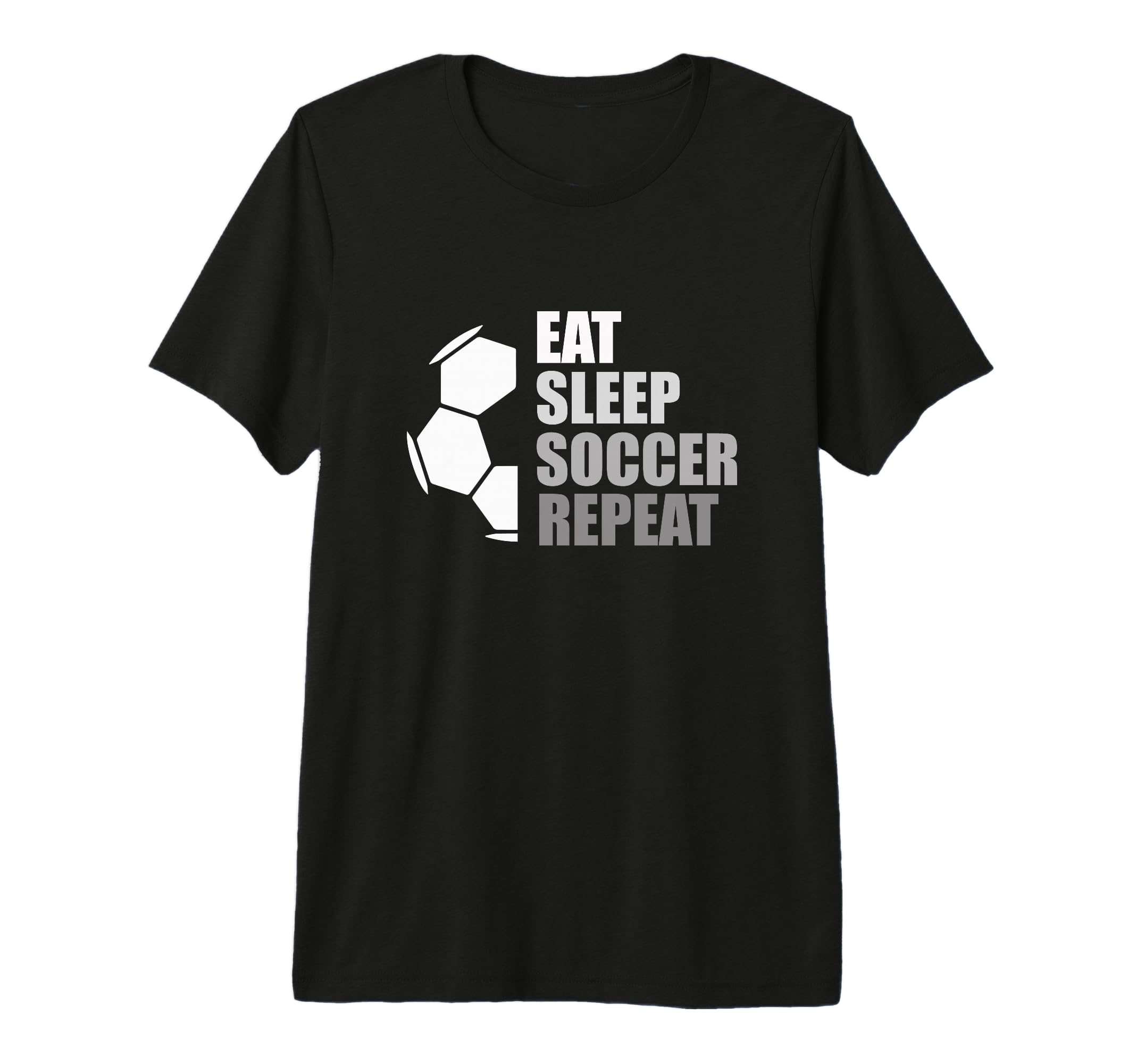 Eat Sleep Soccer Repeat Funny Soccer Tri T-Shirt - Unique Graphic Unisex