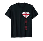 I Love England Heart World Sport T-Shirt - Casual Everyday Wear for Adults