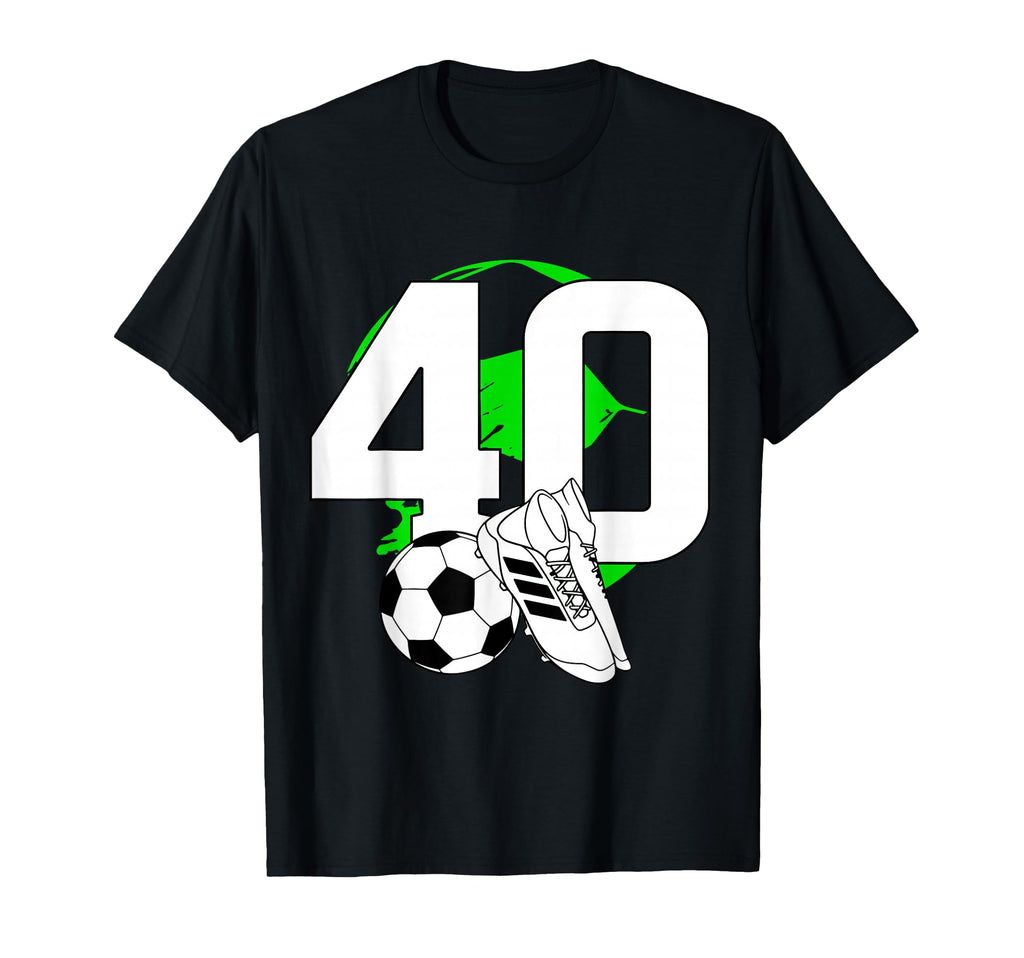 40Th Birthday Soccer Player Football 40 T-Shirt - Graphic Print for Adults