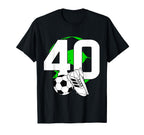 40Th Birthday Soccer Player Football 40 T-Shirt - Graphic Print for Adults