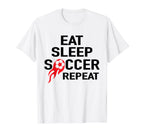 Eat Sleep Soccer Repeat Football T-Shirt - Minimalist Print Men Women