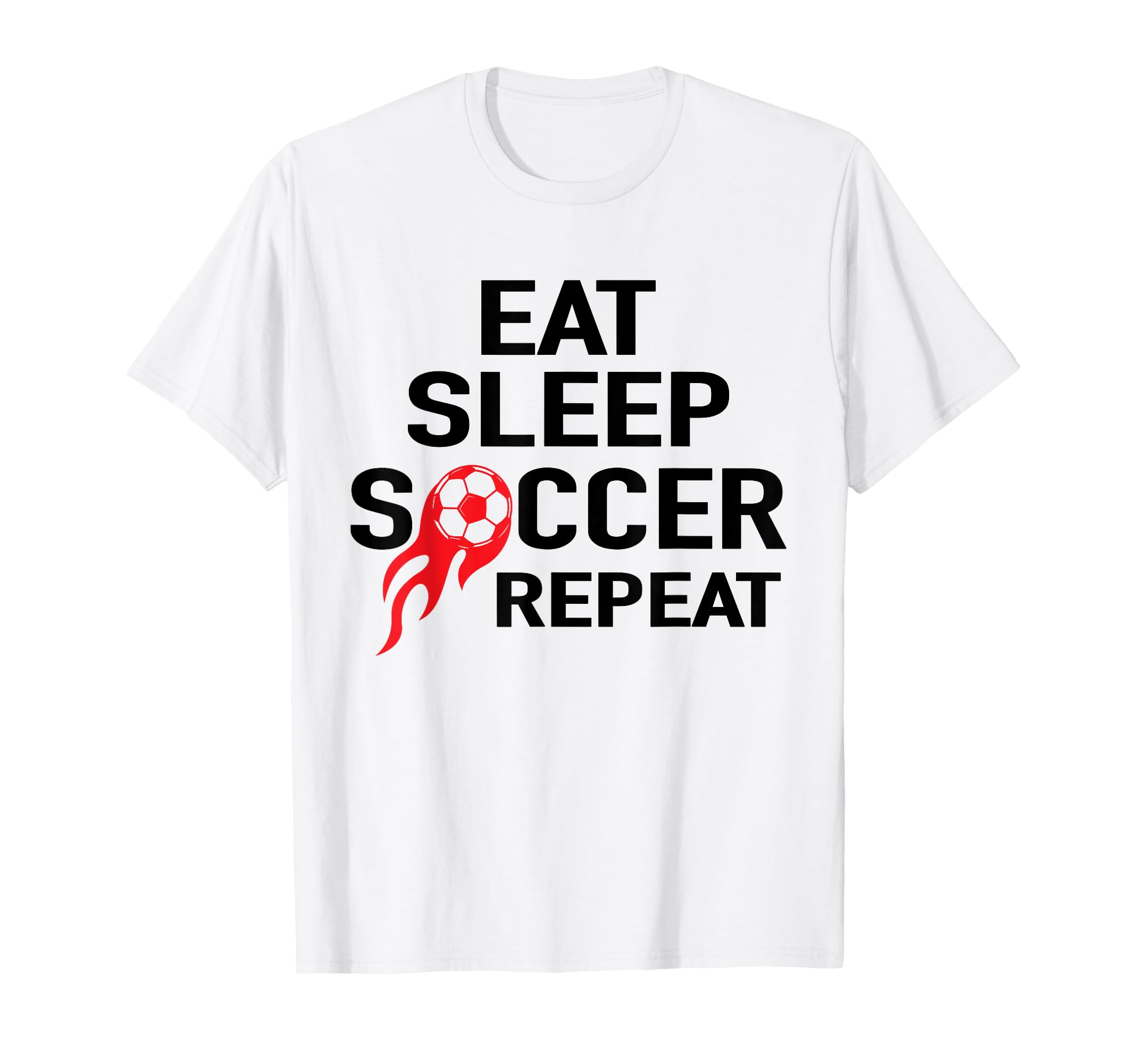 Eat Sleep Soccer Repeat Football T-Shirt - Minimalist Print Men Women