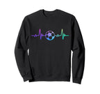 Soccer Football Heart Beat Sport Hobby Sweatshirt - Trendy Graphic Unisex