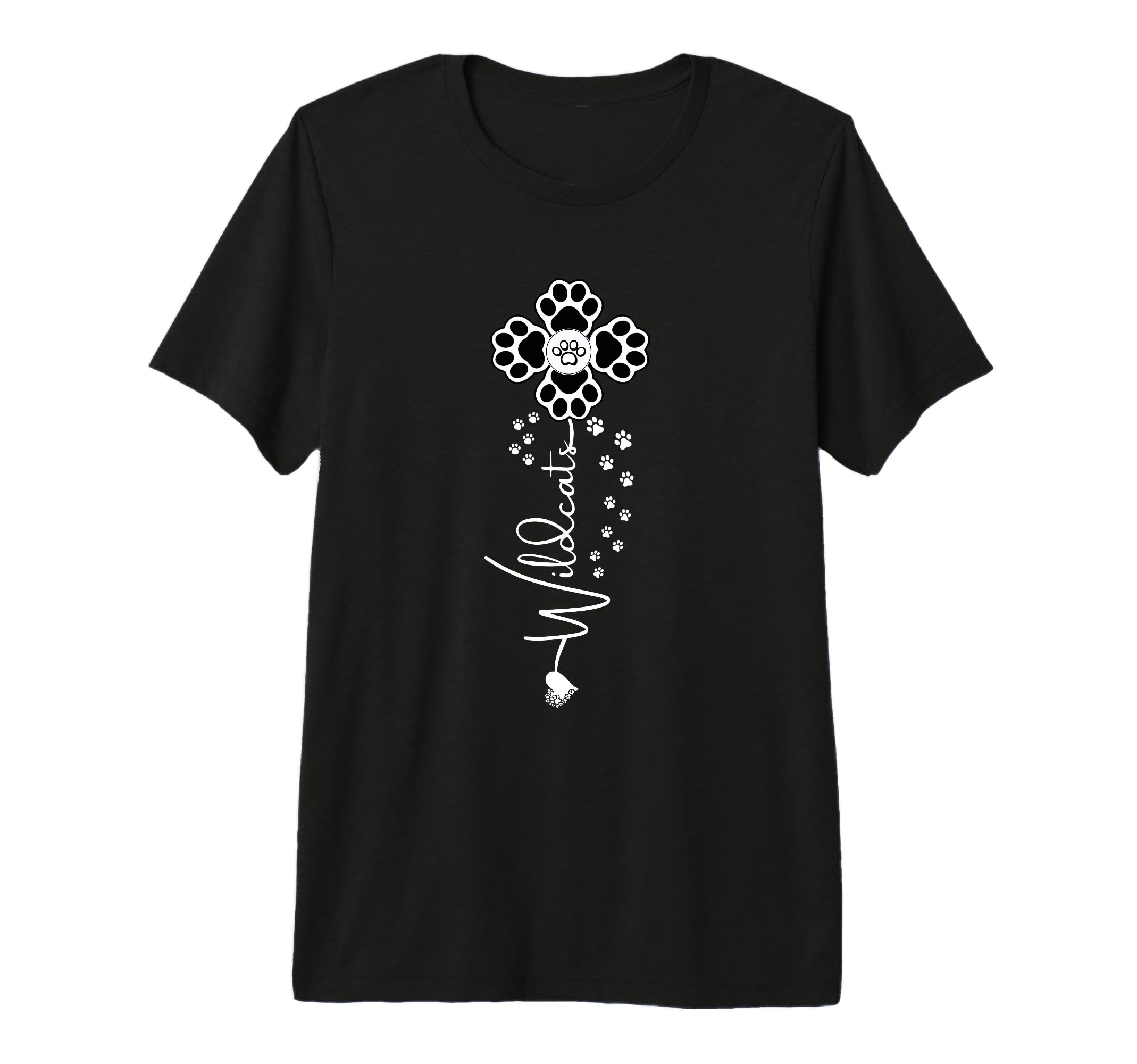 Wildcats Flower Sports Fan Team Spirit T-Shirt - Trendy Graphic Men Women