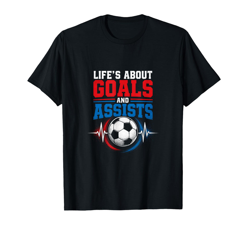 Life Goals Assists Soccer Heartbeat Fan T-Shirt - Custom Art Print Unisex