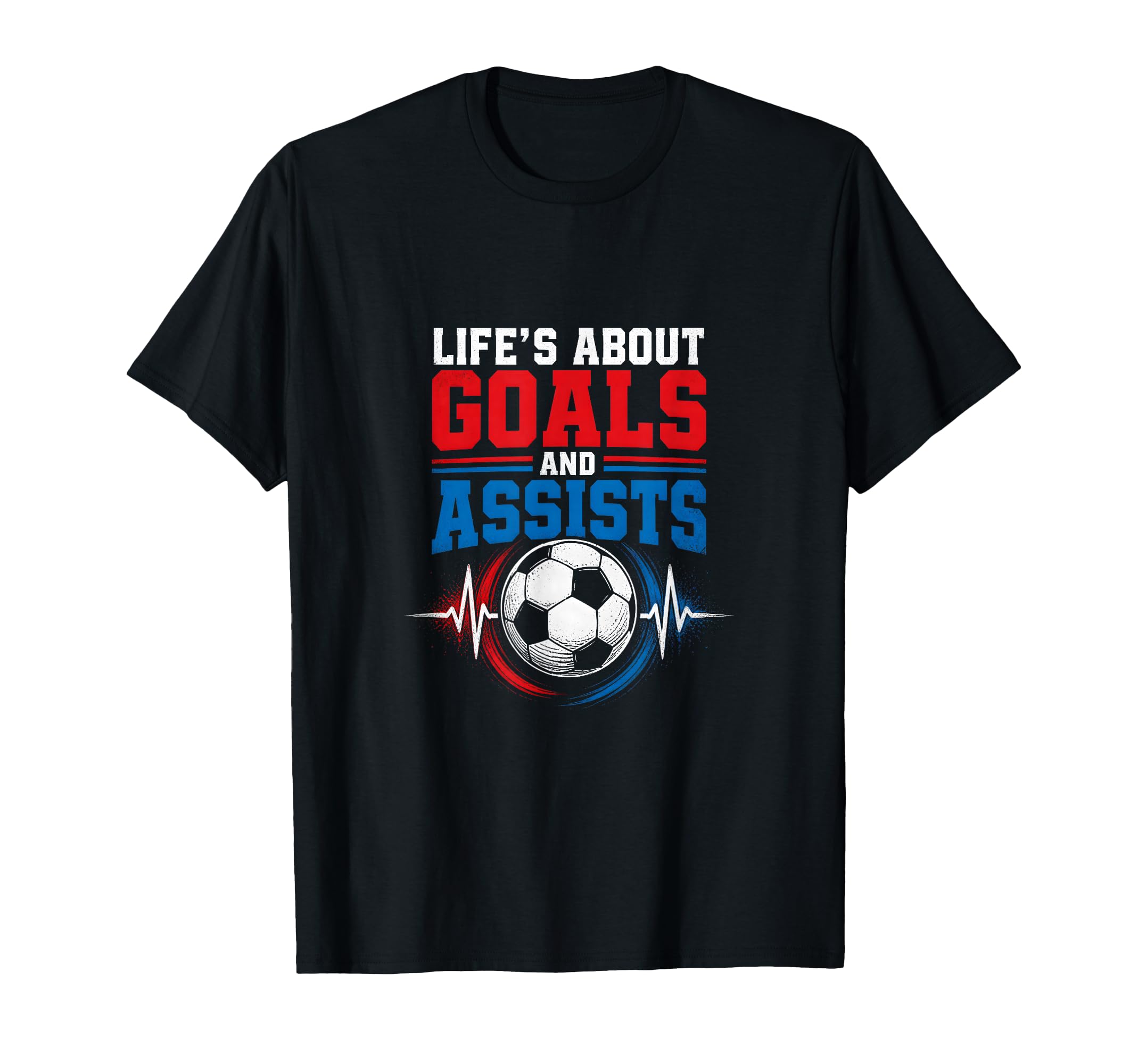 Life Goals Assists Soccer Heartbeat Fan T-Shirt - Custom Art Print Unisex