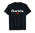 Charlotte I Love Charlotte Throwback T-Shirt - Minimalist Print for Adults