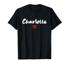 Charlotte I Love Charlotte Throwback T-Shirt - Minimalist Print for Adults