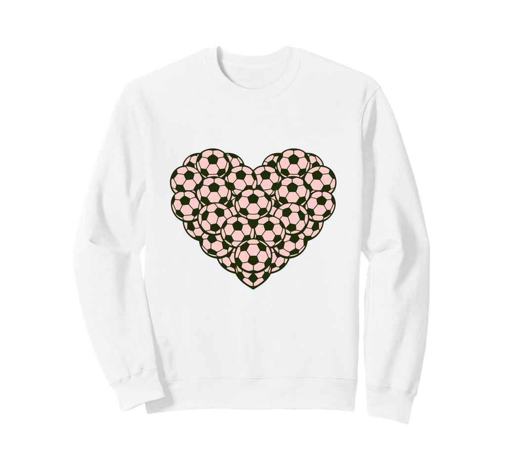 Heart Shaped Soccer Ball Art Sweatshirt - Graphic Print Men Women