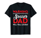New First Time Dad To Be Yell Soccer T-Shirt - Minimalist Print Men Women