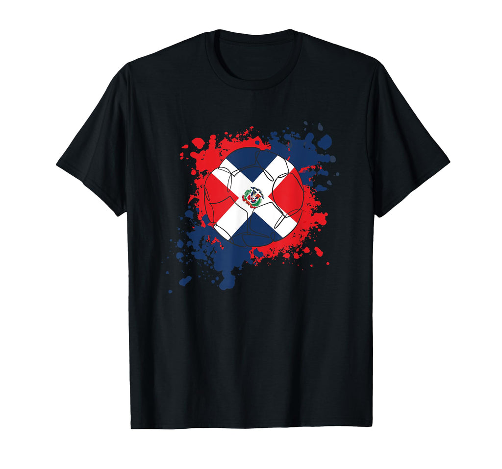 Soccer Ball Flag Dominican Republic T-Shirt - Unique Graphic for Adults