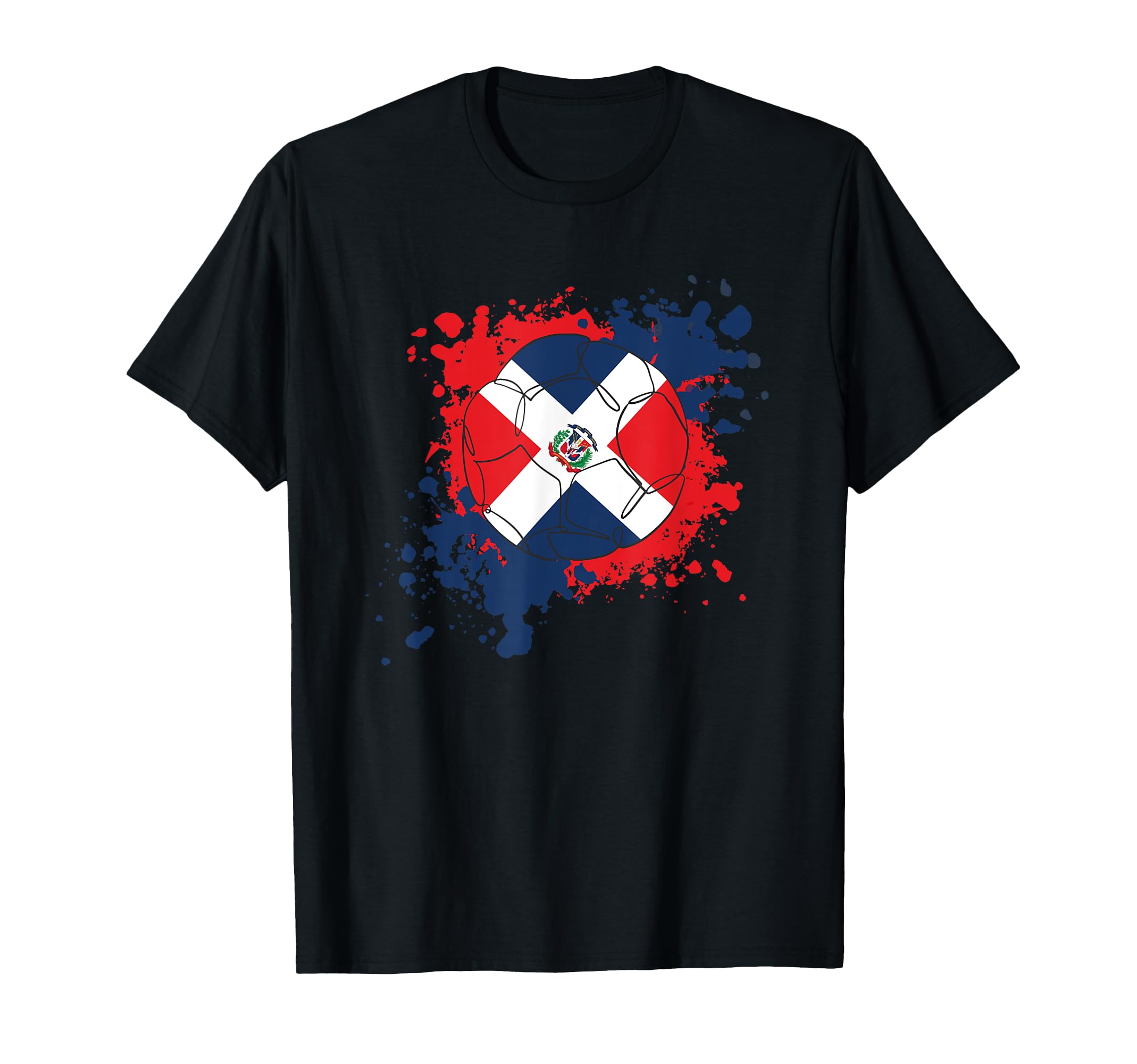 Soccer Ball Flag Dominican Republic T-Shirt - Unique Graphic for Adults