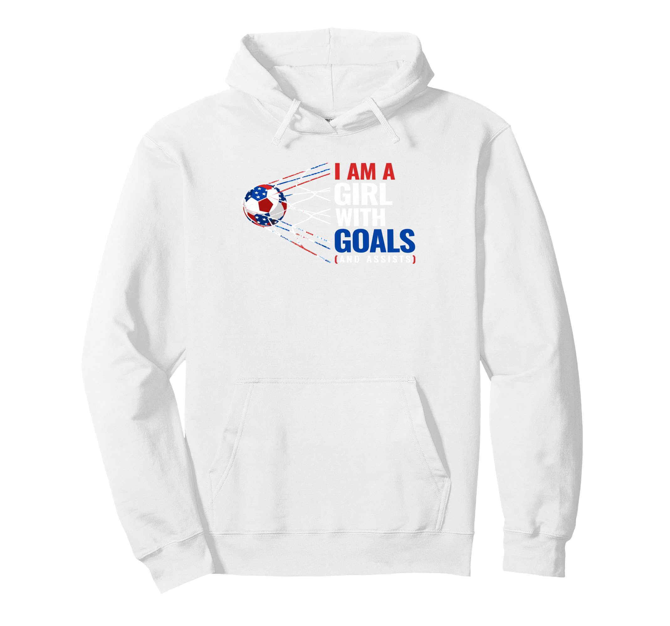 Fans Womens Patriotic Soccer I Am Goals Hoodie - Unique Graphic Men Women