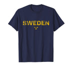 Sweden Sverige Sports Distressed T-Shirt - Novelty Apparel Unisex