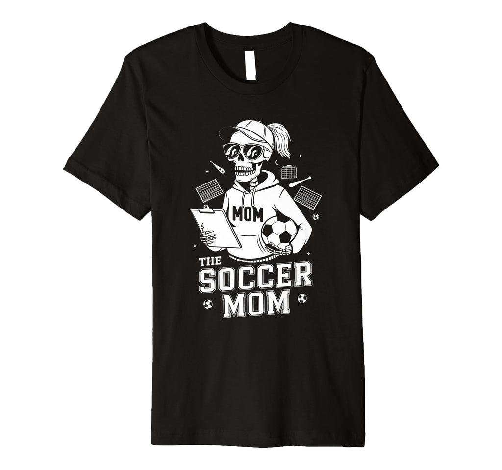 Soccer Mom Skeletton Halloween Soccer T-Shirt - Streetwear Style Men Women