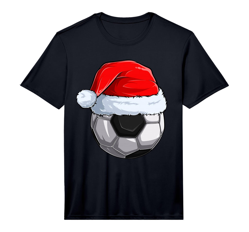 Soccer Ball Santa Hat Pajama Sport T-Shirt - Fun Novelty Design for Adults