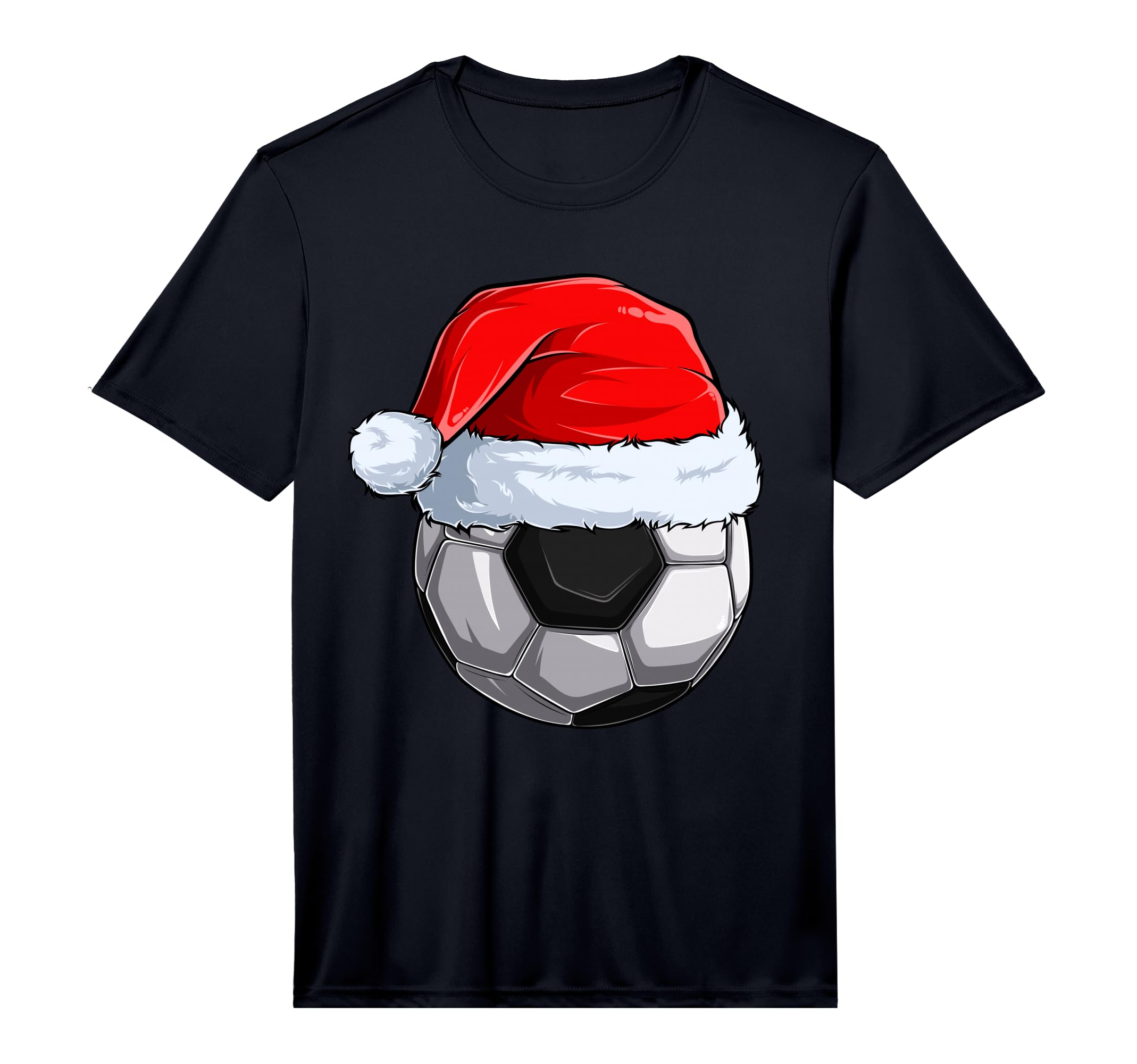 Soccer Ball Santa Hat Pajama Sport T-Shirt - Fun Novelty Design for Adults