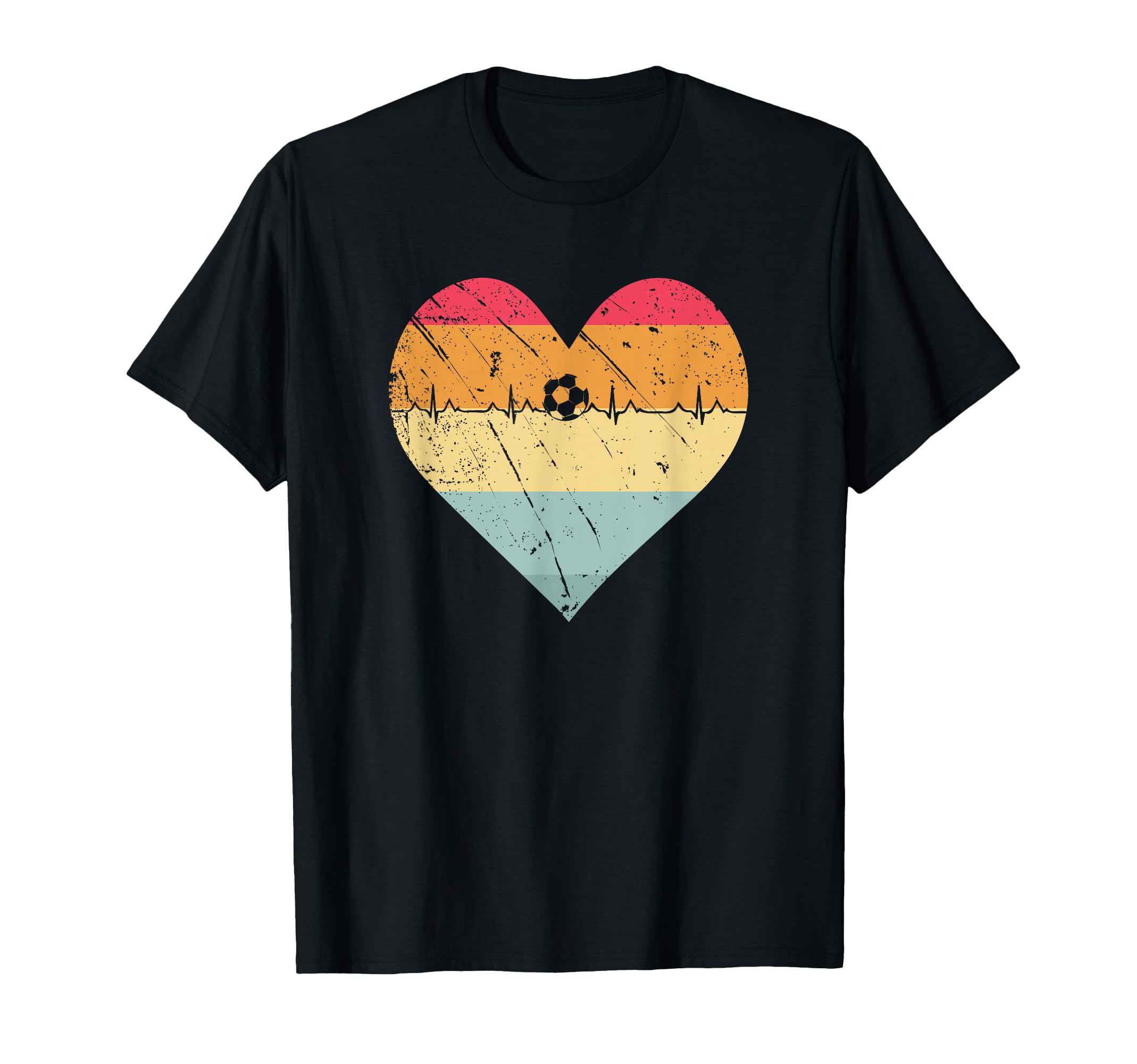 Soccer Heartbeat Soccer Ball T-Shirt - Casual Everyday Wear Men Women