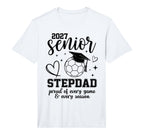 2027 Senior Soccer Stepdad Proud T-Shirt - Aesthetic Graphic for Adults