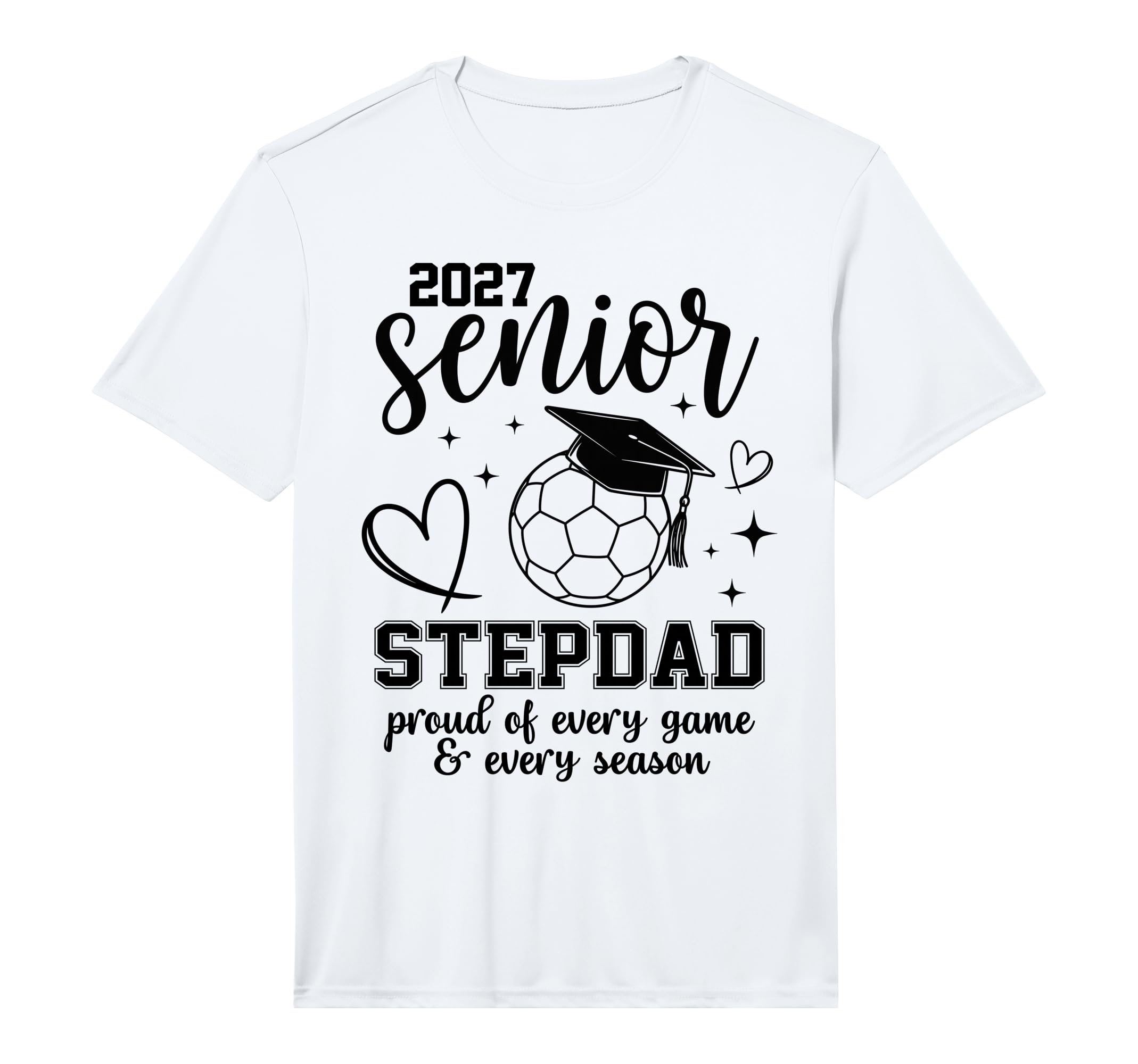 2027 Senior Soccer Stepdad Proud T-Shirt - Aesthetic Graphic for Adults