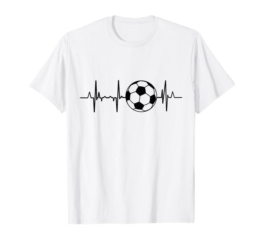 Soccer Ecg Football Heartbeat T-Shirt - Streetwear Style Men Women
