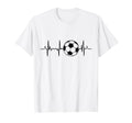 Soccer Ecg Football Heartbeat T-Shirt - Streetwear Style Men Women