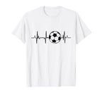 Soccer Ecg Football Heartbeat T-Shirt - Streetwear Style Men Women