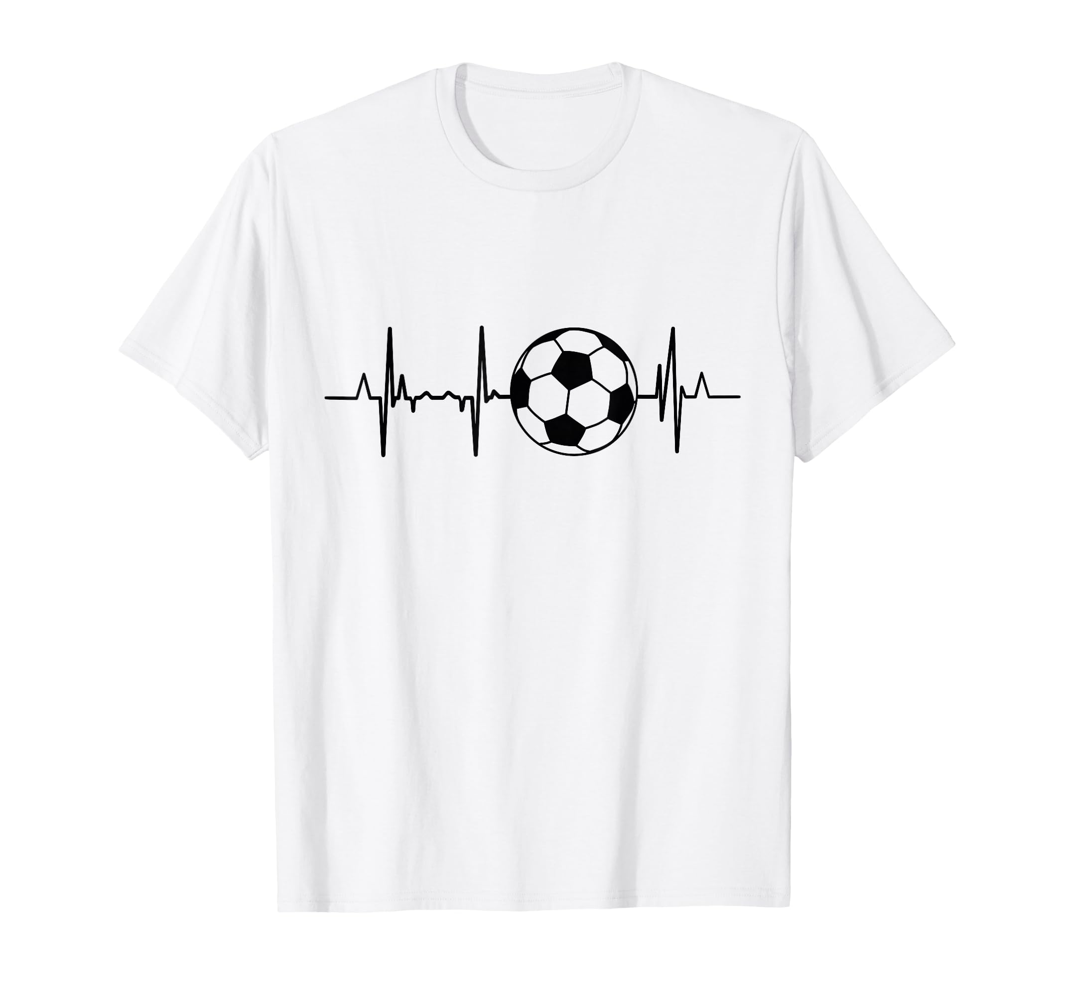 Soccer Ecg Football Heartbeat T-Shirt - Streetwear Style Men Women