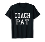 Coach Pat Custom Football Soccer T-Shirt - Fun Novelty Design for Adults