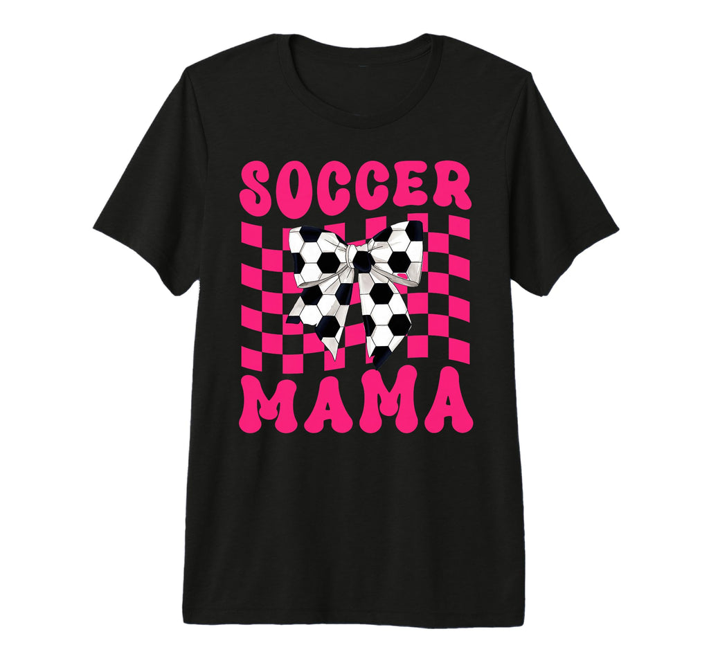 Soccer Mama Coquette Bow Soccer T-Shirt - Casual Everyday Wear Men Women