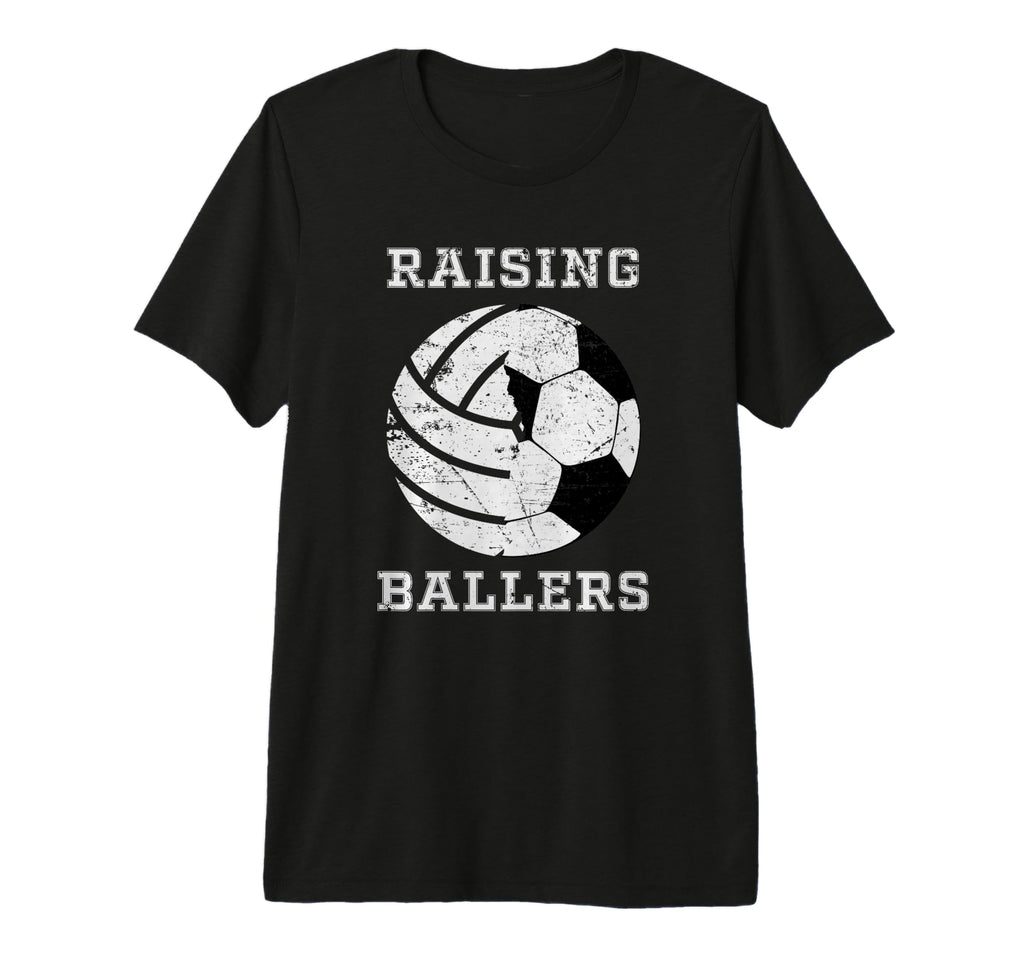 Mens Raising Ballers Soccer T-Shirt - Aesthetic Graphic for Adults