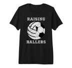 Mens Raising Ballers Soccer T-Shirt - Aesthetic Graphic for Adults