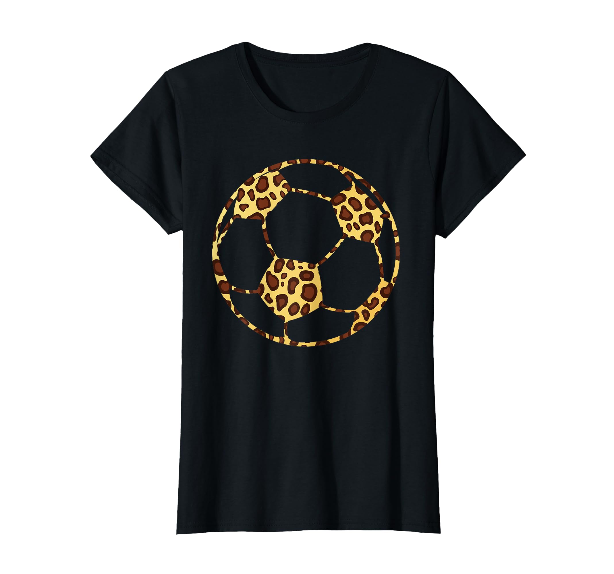 Soccerball Cheetah Leopard Pattern Sport T-Shirt - Novelty Apparel Unisex