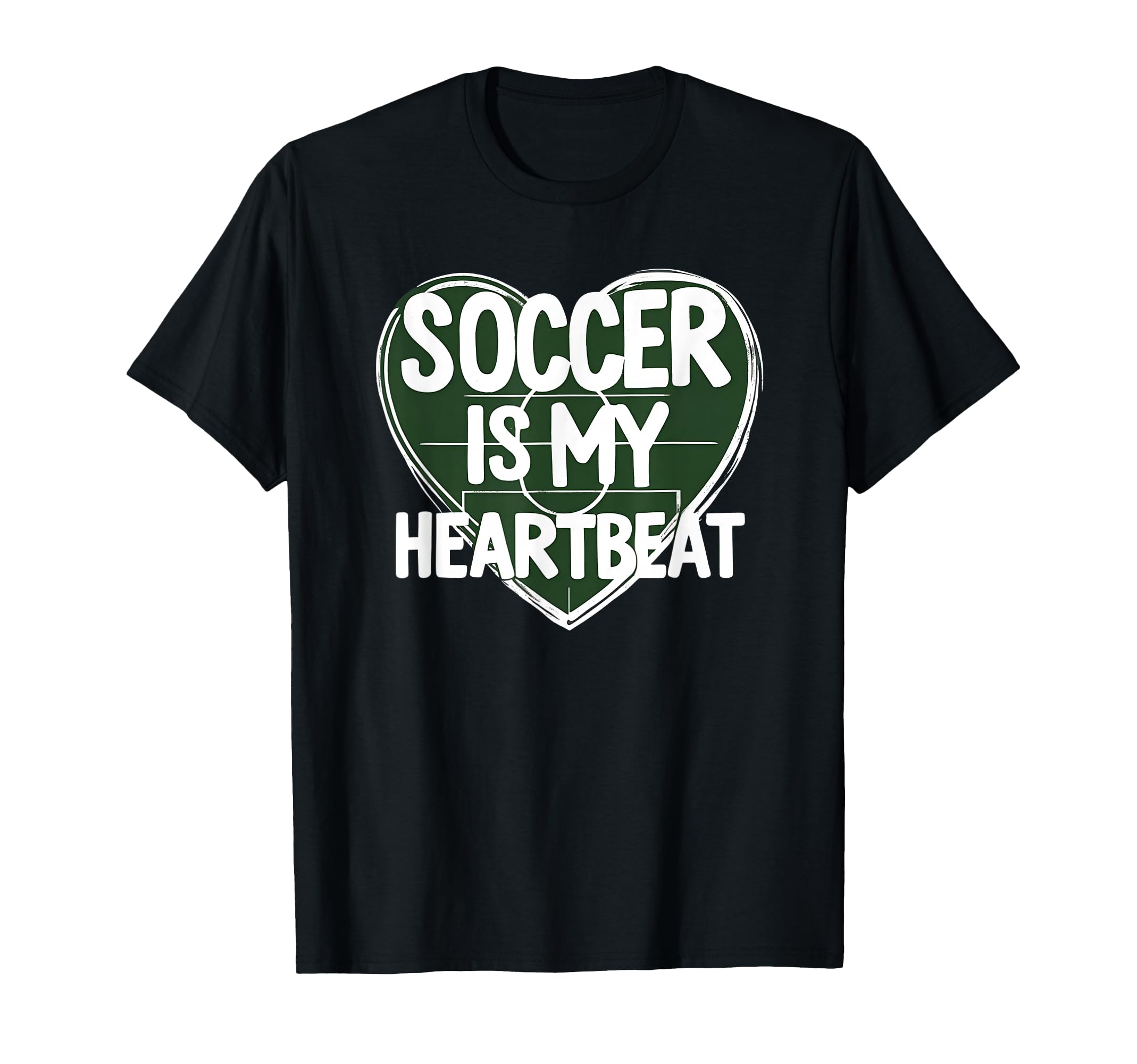 Soccer Is My Heartbeat Funny Soccer T-Shirt - Trendy Graphic Men Women
