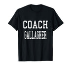 Coach Gallagher Custom Football Soccer T-Shirt - Unique Graphic Unisex