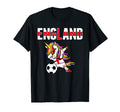 Dabbing Unicorn England Soccer Fans T-Shirt - Fun Novelty Design Unisex