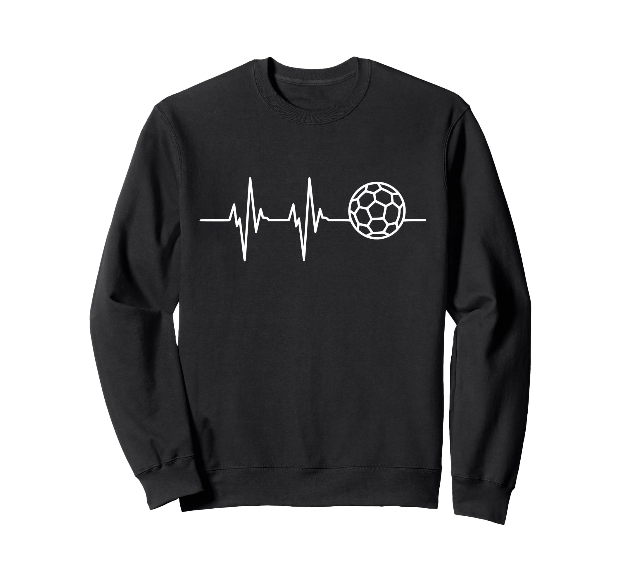 Heartbeat Soccer Ball Sweatshirt - Trendy Graphic for Adults