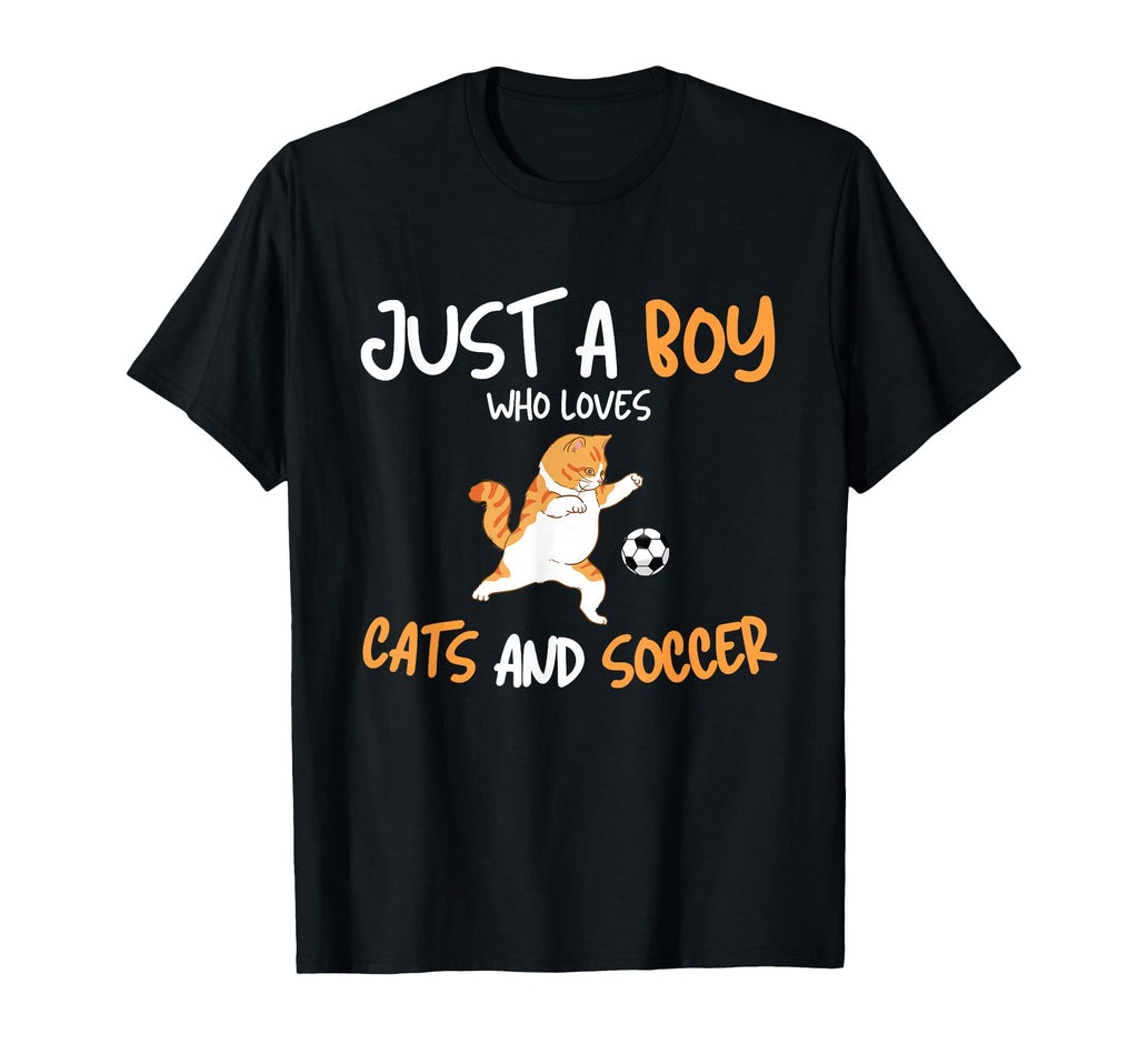 Just Who Loves Cats And Soccer T-Shirt - Casual Everyday Wear Men Women
