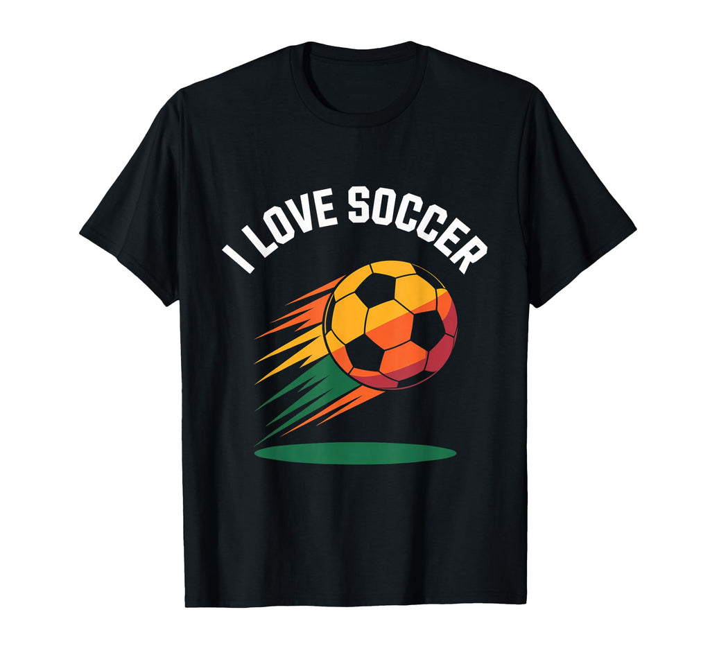 I Love Soccer Vibrant Ball T-Shirt - Unique Graphic for Adults