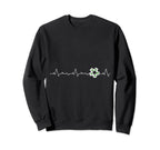 St Patrick Day Soccer Heartbeat Sweatshirt - Unique Graphic Men Women