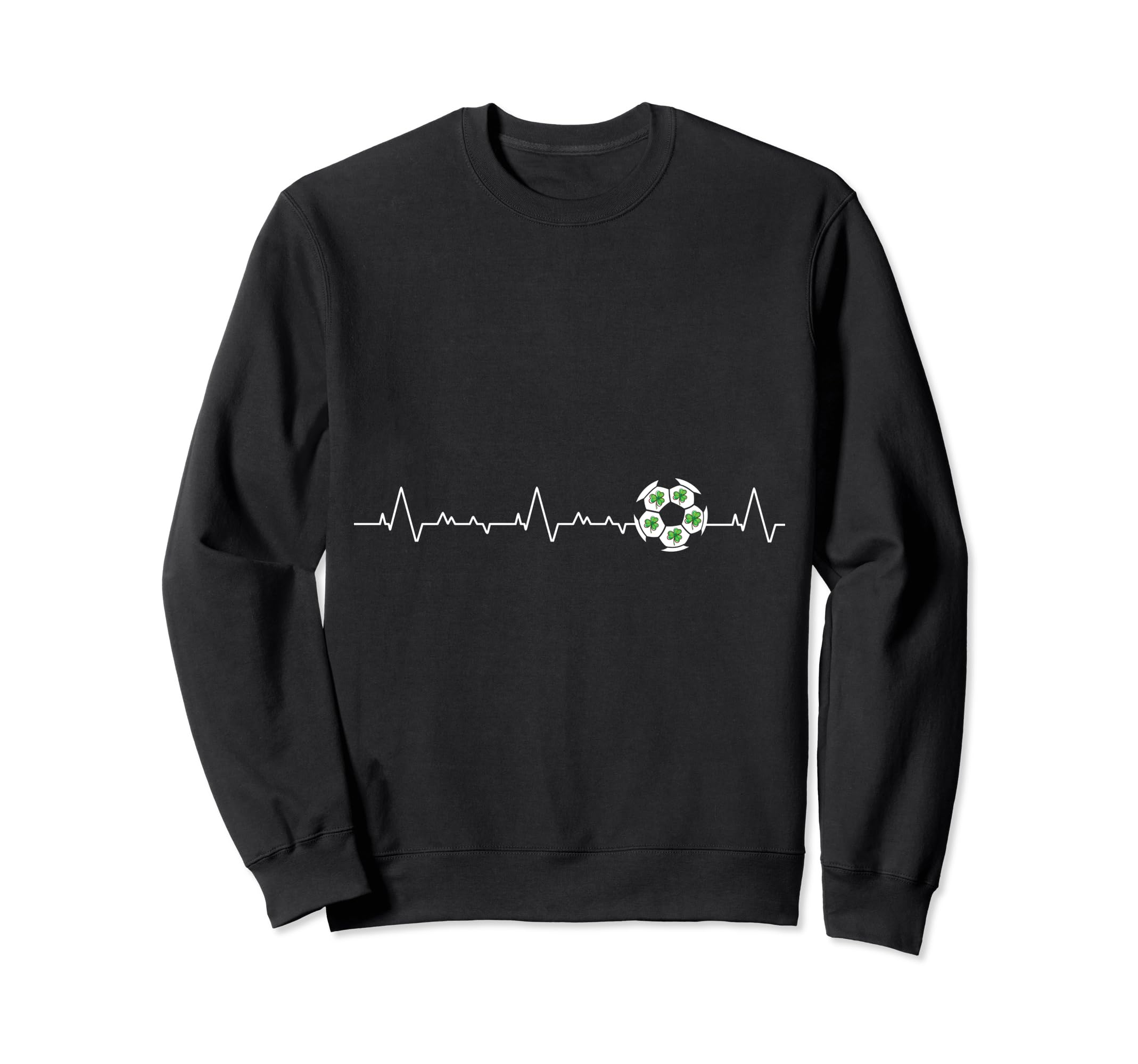 St Patrick Day Soccer Heartbeat Sweatshirt - Unique Graphic Men Women