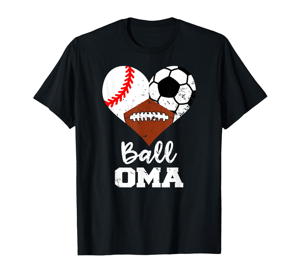 Ball Oma Heart Funny Baseball Soccer T-Shirt - Aesthetic Graphic Unisex