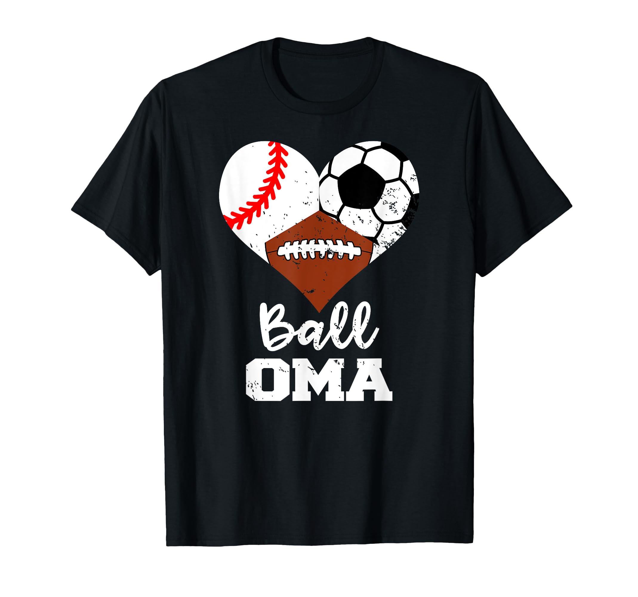 Ball Oma Heart Funny Baseball Soccer T-Shirt - Aesthetic Graphic Unisex