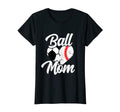 Womens Ball Mom Heart Funny Baseball T-Shirt - Custom Art Print Unisex