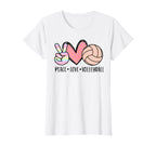 Peace Love Volleyball Pastel Teen Tween T-Shirt - Fun Novelty Design Unisex