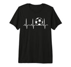 Soccer Heartbeat Soccer Ball T-Shirt - Casual Everyday Wear Men Women