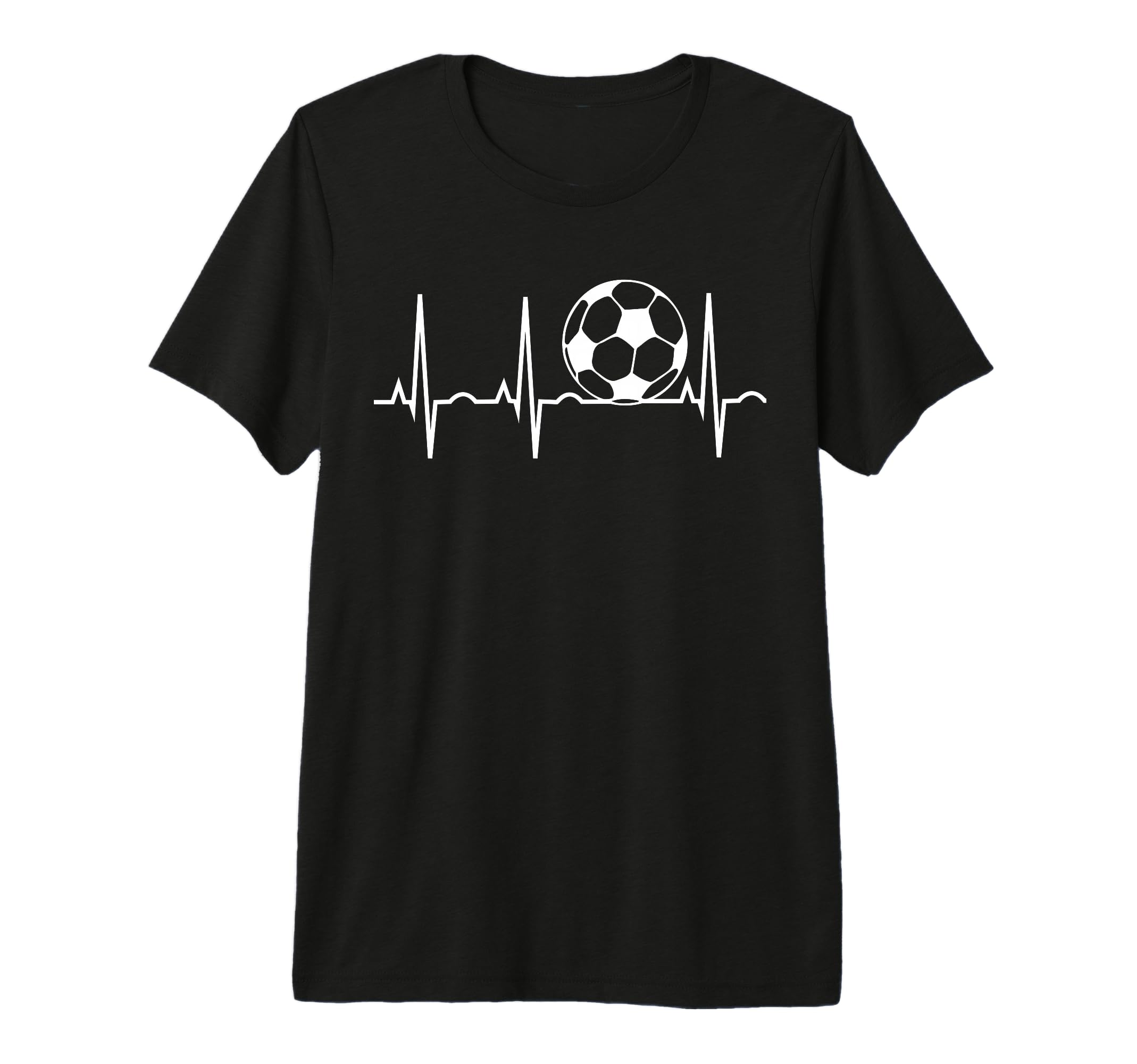 Soccer Heartbeat Soccer Ball T-Shirt - Casual Everyday Wear Men Women
